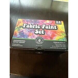 24 Fabric Paint Set for Clothes Upholstery Shoe Sneaker Denim Permanent Paints